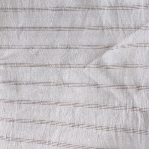 Muji Bedding Muji 0 Percent Linen Duvet Cover White Tan Stripes Japanese King Size Poshmark